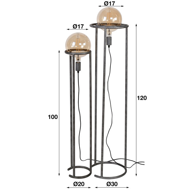 WoonStijl Vloerlamp 2L match set van 2