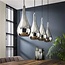 WoonStijl Hanglamp 4L silver drop glass