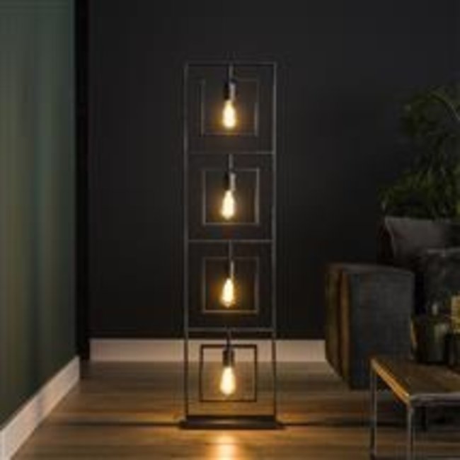WoonStijl Vloerlamp 4L Turn square / Charcoal