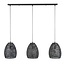 WoonStijl Hanglamp 3x armor ovaal / Zwart bruin