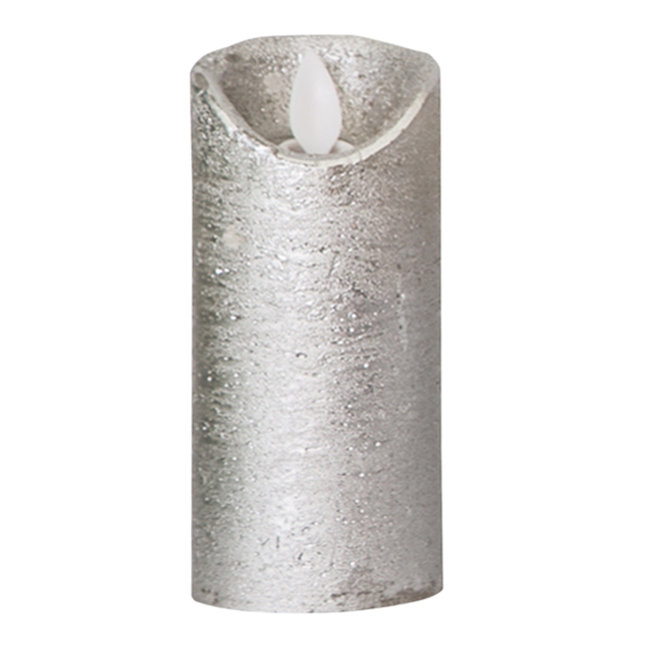 PTMD LED licht kaars metallic taupe met beweegbare vlam XS