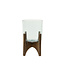 Light en Living Vaas op voet JACE glas+hout bruin - 2 afmetingen