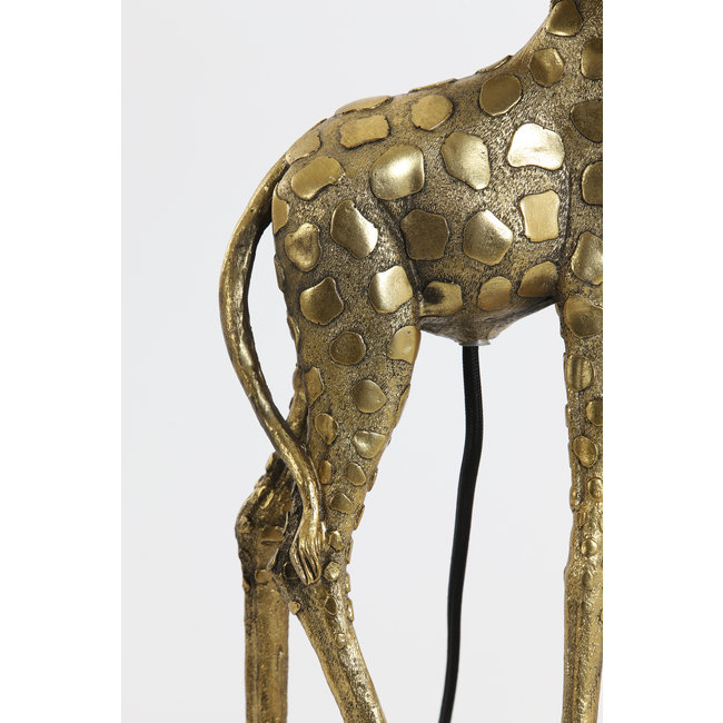Light en Living Tafellamp 26x16x61 cm GIRAFFE antiek  brons+velvet zwart