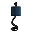 Light & Living Tafellamp SNAKE zwart+velvet petrol blauw