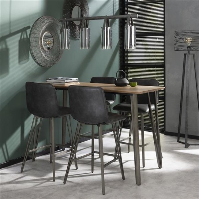 WoonStijl Barstoel V-poot PU zwart - showroommodel laatste artikel