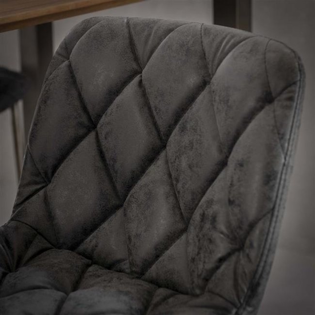 WoonStijl Barstoel grid sledepoot Wax PU zwart