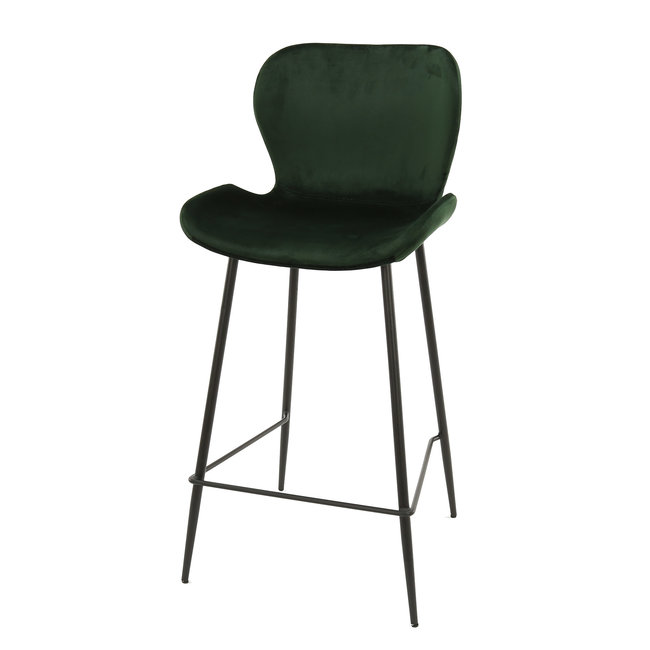 WoonStijl Barstoel velvet ronde buis Groen velvet