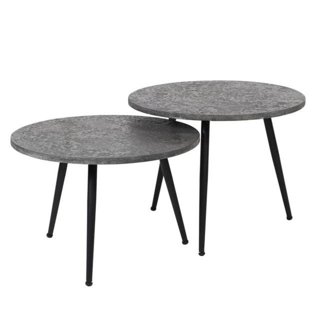 WoonStijl Salontafel Ø55 set van 2 metallic ronde buis