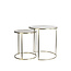 Light & Living Bijzettafel set van 2 DUARTE glas bruin+licht goud