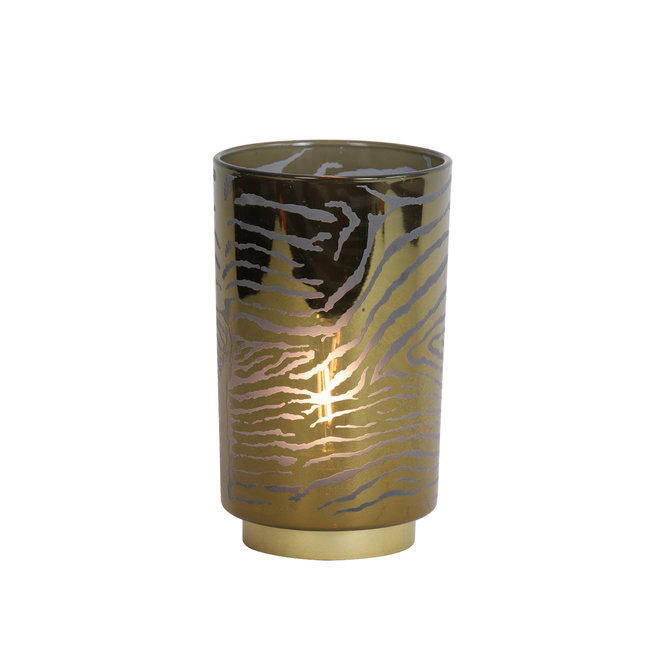 Light & Living Tafellamp LED Ø10x12,5 cm ZEBRA glas grijs+goud