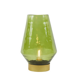 Light en Living Tafellamp LED JAYA glas  groen+goud