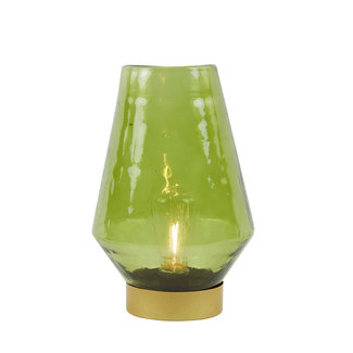 Light & Living Tafellamp LED JAYA glas  groen+goud