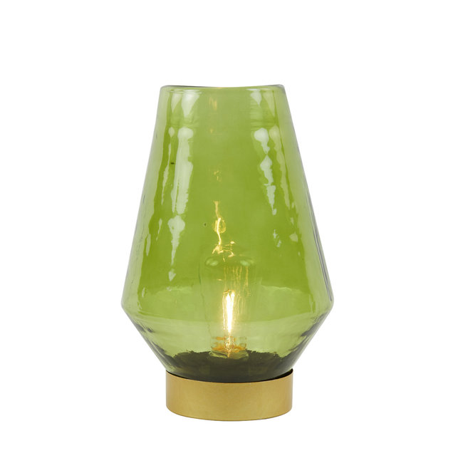 Light & Living Tafellamp LED JAYA glas  groen+goud