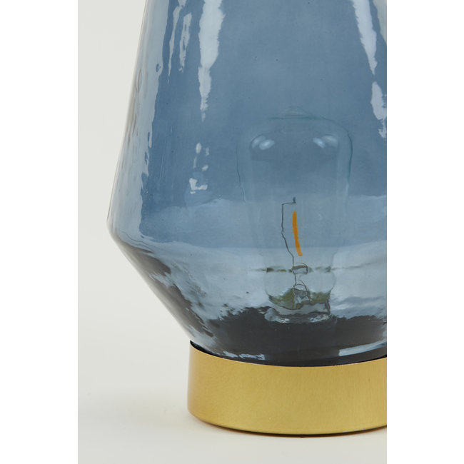 Light en Living Tafellamp LED JAYA glas  donker blauw+goud