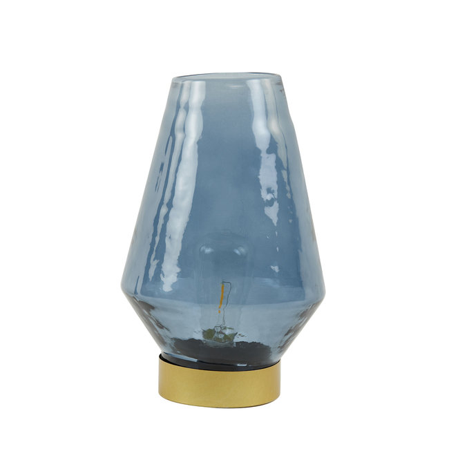 Light en Living Tafellamp LED JAYA glas  donker blauw+goud