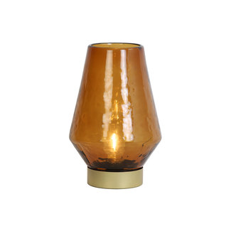 Light & Living Tafellamp LED JAYA glas  bruin+goud