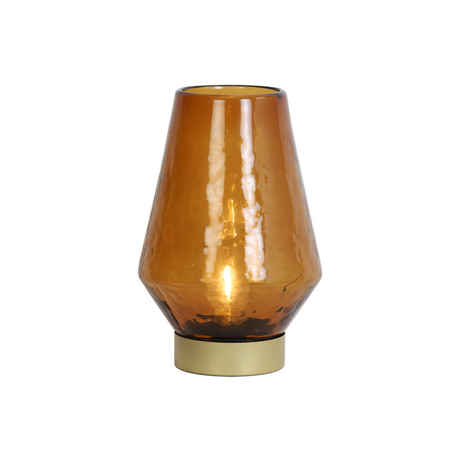 Light en Living Tafellamp LED JAYA glas  bruin+goud