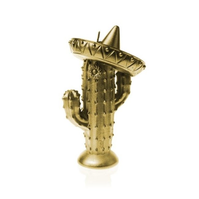 Candellana Kaars cactus met sombrero goud