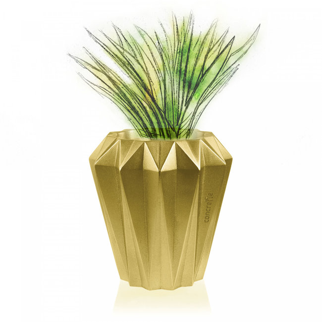 Candellana Bloempot beton Rack 13 cm Goud