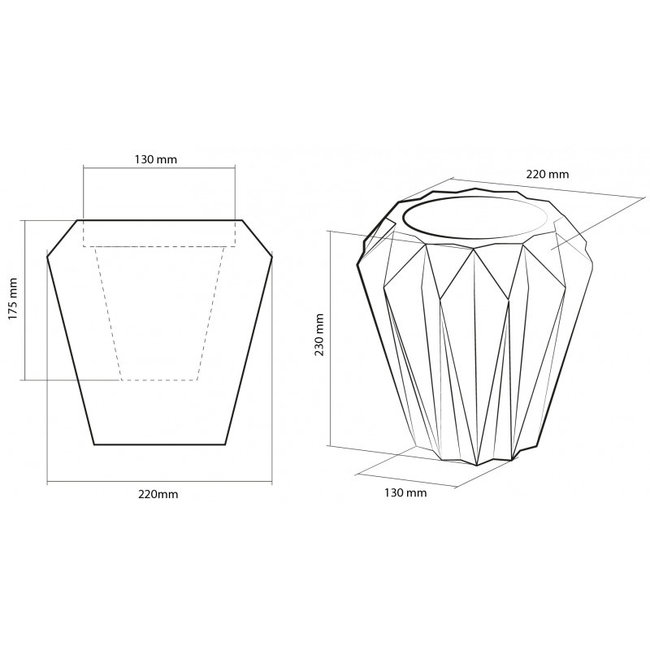 Candellana Bloempot beton Rack 13 cm Goud