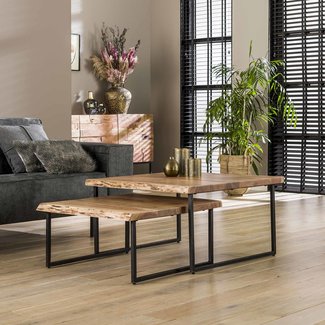 WoonStijl Salontafel set van 2 acacia edge