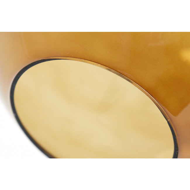 Light en Living Hanglamp MAYSON  zwart+glas bruin - Diverse maten