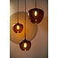 Light en Living Hanglamp MAYSON  zwart+glas bruin - Diverse maten