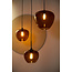 Light & Living Hanglamp MAYSON  zwart+glas bruin - Diverse maten
