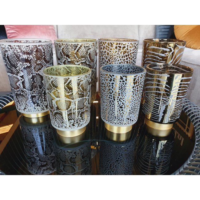 Light en Living Tafellamp LED SNAKE Glas Grijs, zwart groot