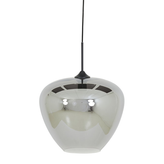 Light en Living Hanglamp MAYSON mat zwart+glas smoke - Diverse maten