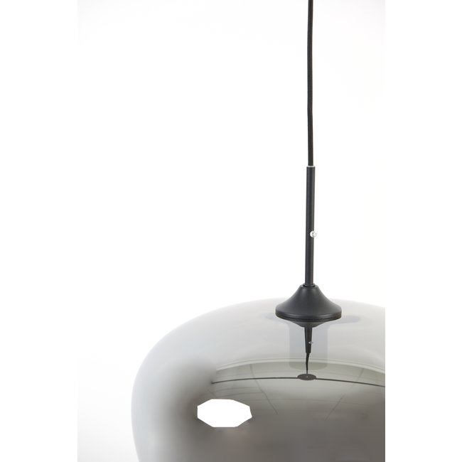 Light en Living Hanglamp MAYSON mat zwart+glas smoke - Diverse maten