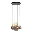 Light en Living Hanglamp 5L Ø66x80 cm LEKAR antiek  brons+smoke glas