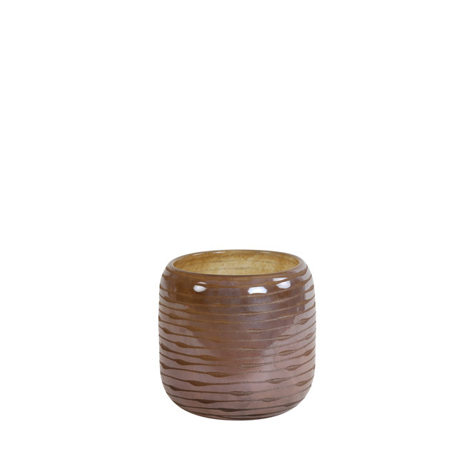 Light en Living Vaas BOWIE glas perzik-bruin - Diverse afmetingen