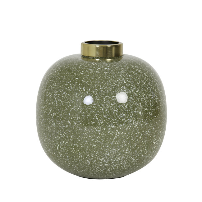 Light en Living Vaas deco Ø26x26 cm CHOW groen/wit-goud