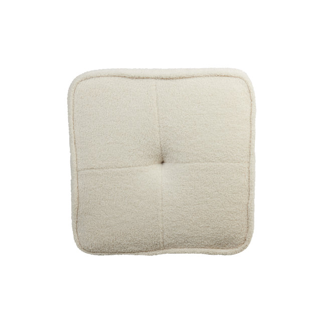 Light en Living Poef 40x40x35 cm KIKI teddy wit