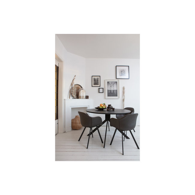 Woood Bruno Eettafel Rond Mdf Zwart Ø120cm