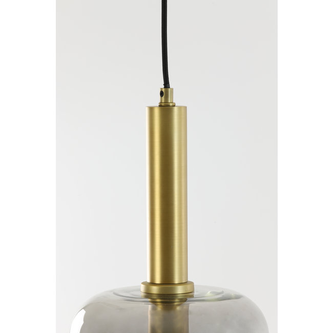 Light en Living Hanglamp Ø22x52 cm LEKAR antiek  brons+smoke glas