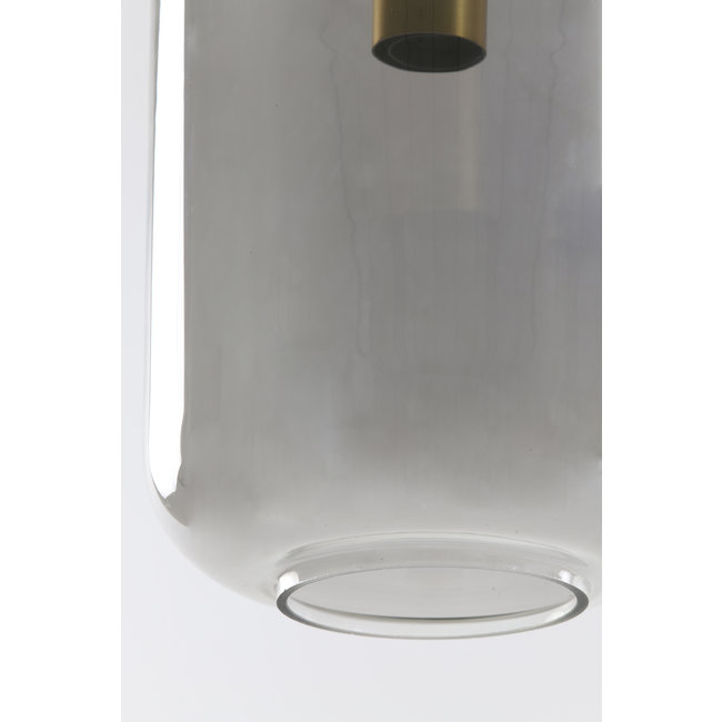 Light en Living Hanglamp Ø22x52 cm LEKAR antiek  brons+smoke glas