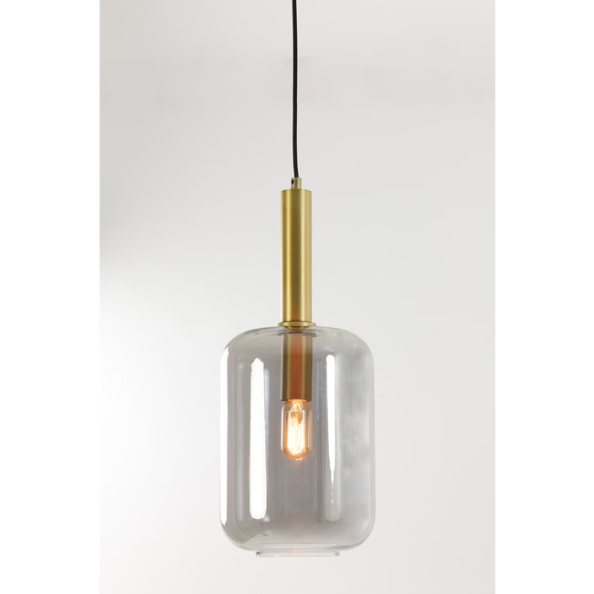 Light en Living Hanglamp Ø22x52 cm LEKAR antiek  brons+smoke glas