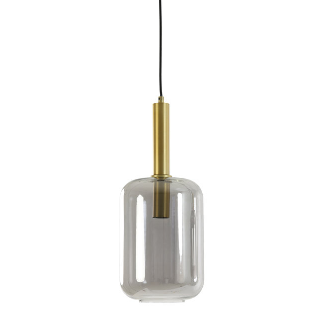 Light en Living Hanglamp Ø22x52 cm LEKAR antiek  brons+smoke glas