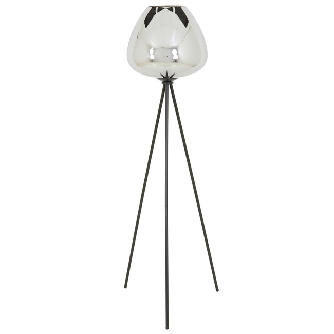 Light en Living Vloerlamp Ø42x146 cm MAYSON mat  zwart+glas smoke