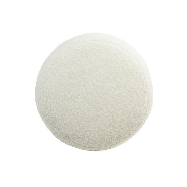 Light en Living Poef Ø40x45 cm KIMI teddy wit+goud