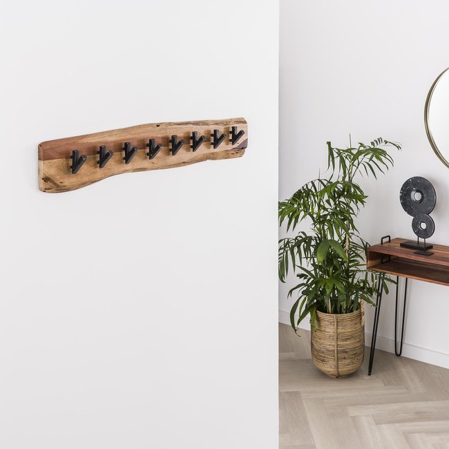 WoonStijl Kapstok edge 8 haken / Massief acacia naturel