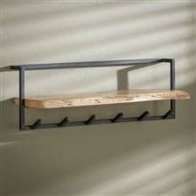 WoonStijl Kapstok edge 6 hakenplank / Massief acacia naturel