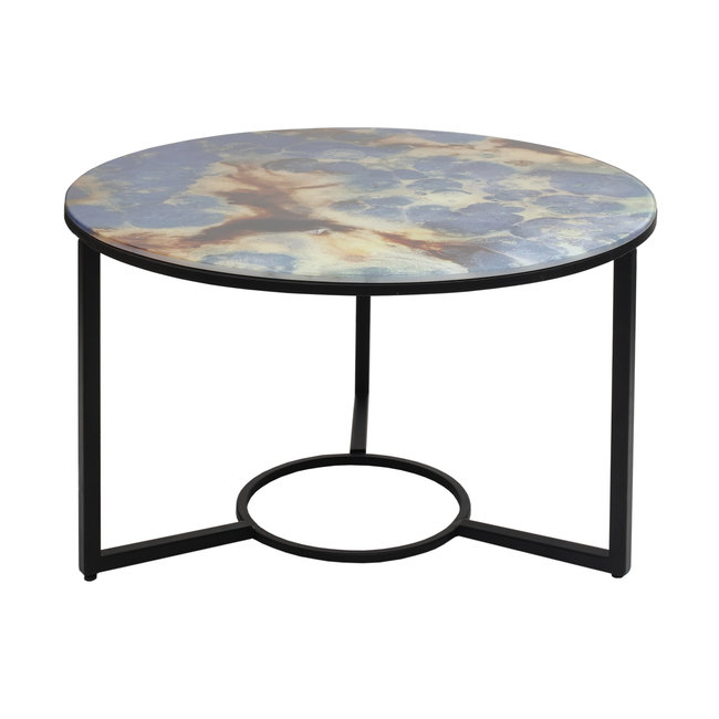 PTMD Salontafel Logan Bruinglass met stalen onderstel