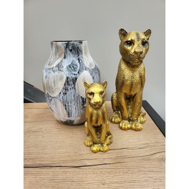 Parlane Vaas 20x20x28 cm MORELY zwart/bruin