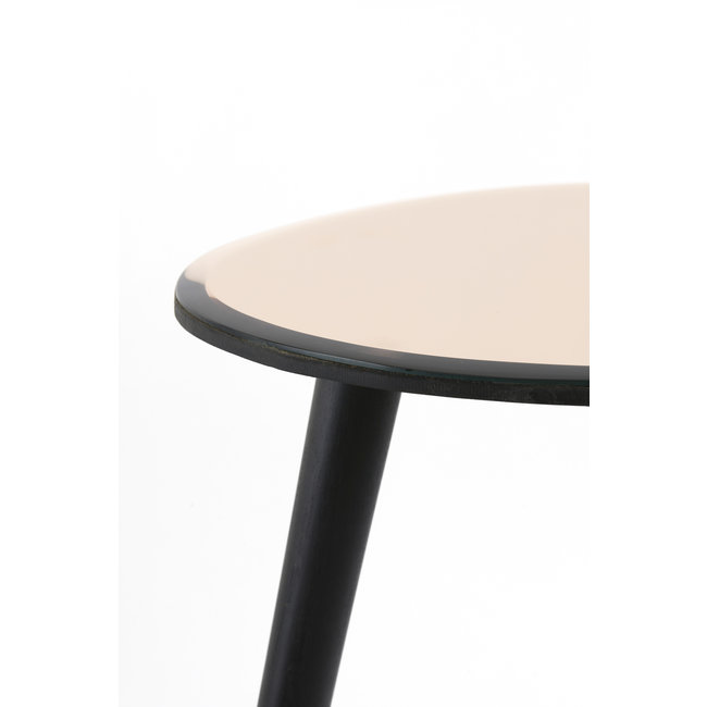Light en Living Bijzettafel 54x45,5x48 cm DIVO spiegel  bruin glas+zwart