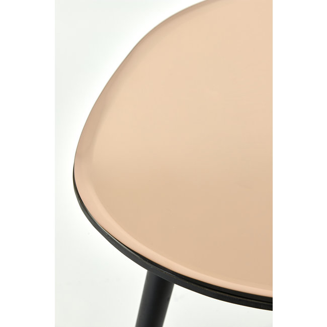 Light en Living Bijzettafel 54x45,5x48 cm DIVO spiegel  bruin glas+zwart