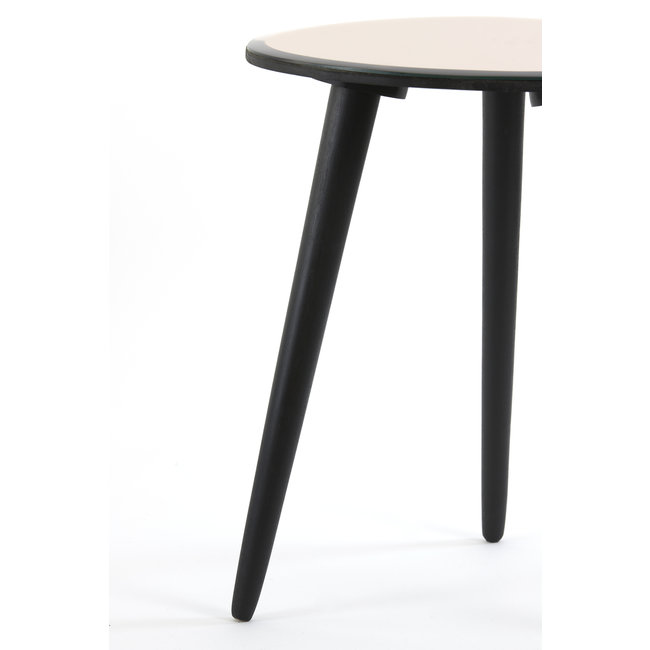 Light en Living Bijzettafel 37x35x44,5 cm DIVO spiegel  bruin glas+zwart