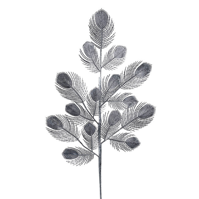 Parlane Ornament 10x2x76 cm PEACOCK FEATHER platinum